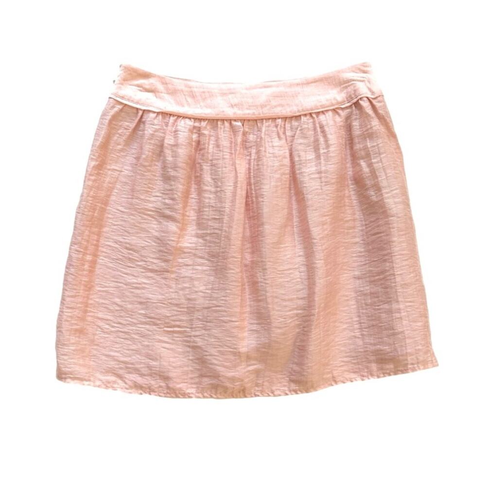 Ann Taylor Loft Skirt Pink Linen Blend Pockets Lined Full Mini Skirt Size 6 - Picture 6 of 11